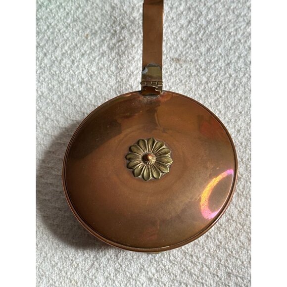 Copper Silent Butler Crumb Catcher Hinge Lid Feet Fireplace Decor Bed Warmer - Picture 11 of 11